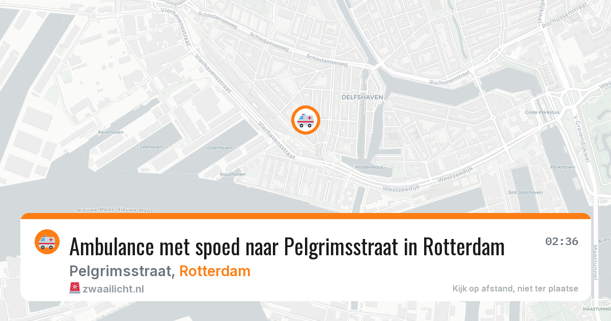 Ambulance met spoed naar Pelgrimsstraat in Rotterdam — 15 aug 2026