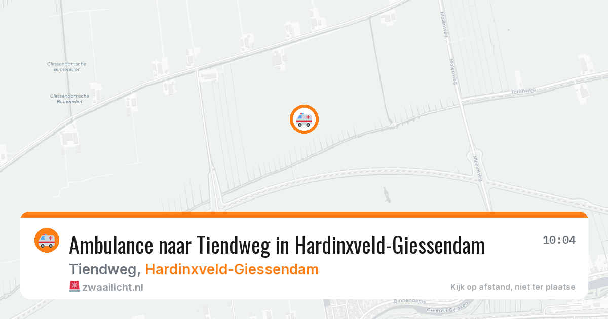 Ambulance naar Tiendweg in Hardinxveld-Giessendam — 5 aug 2026