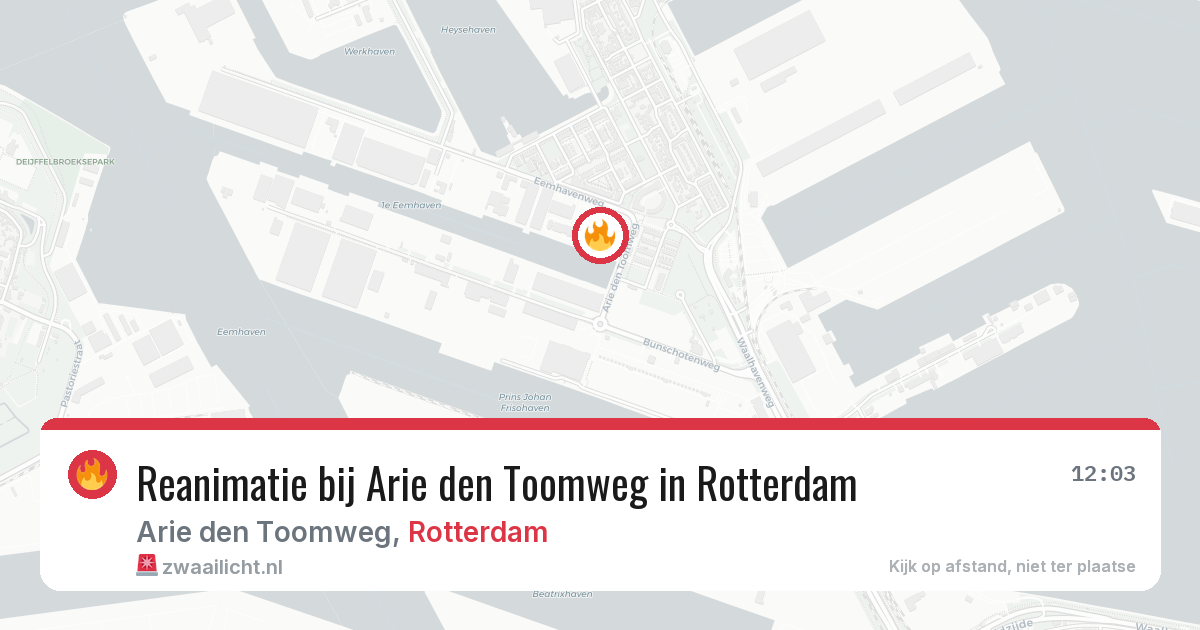Reanimatie bij Arie den Toomweg in Rotterdam — 26 mrt 2026