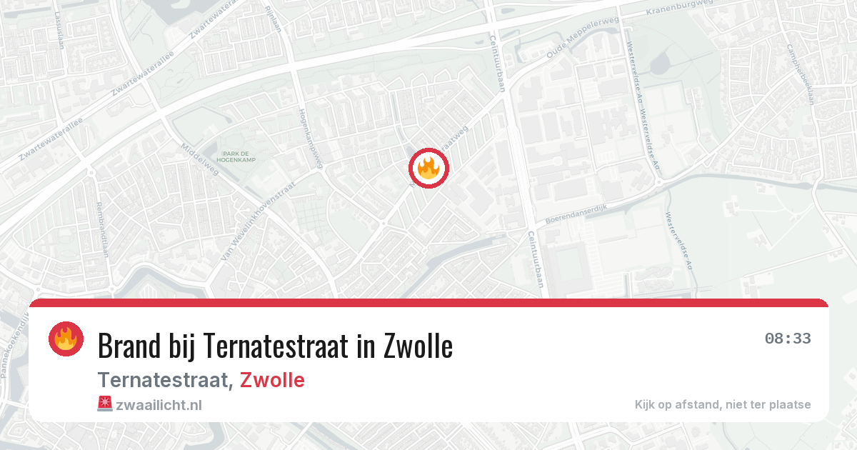 Brand bij Ternatestraat in Zwolle — 19 jun 2026
