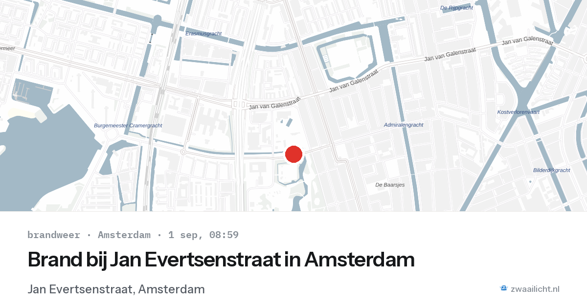 Brand bij Jan Evertsenstraat in Amsterdam — 1 sep 2026