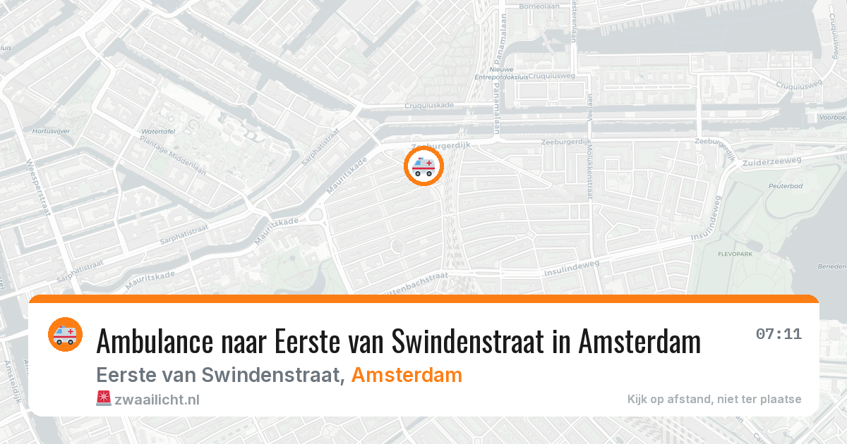 Ambulance naar Eerste van Swindenstraat in Amsterdam — 8 aug 2026