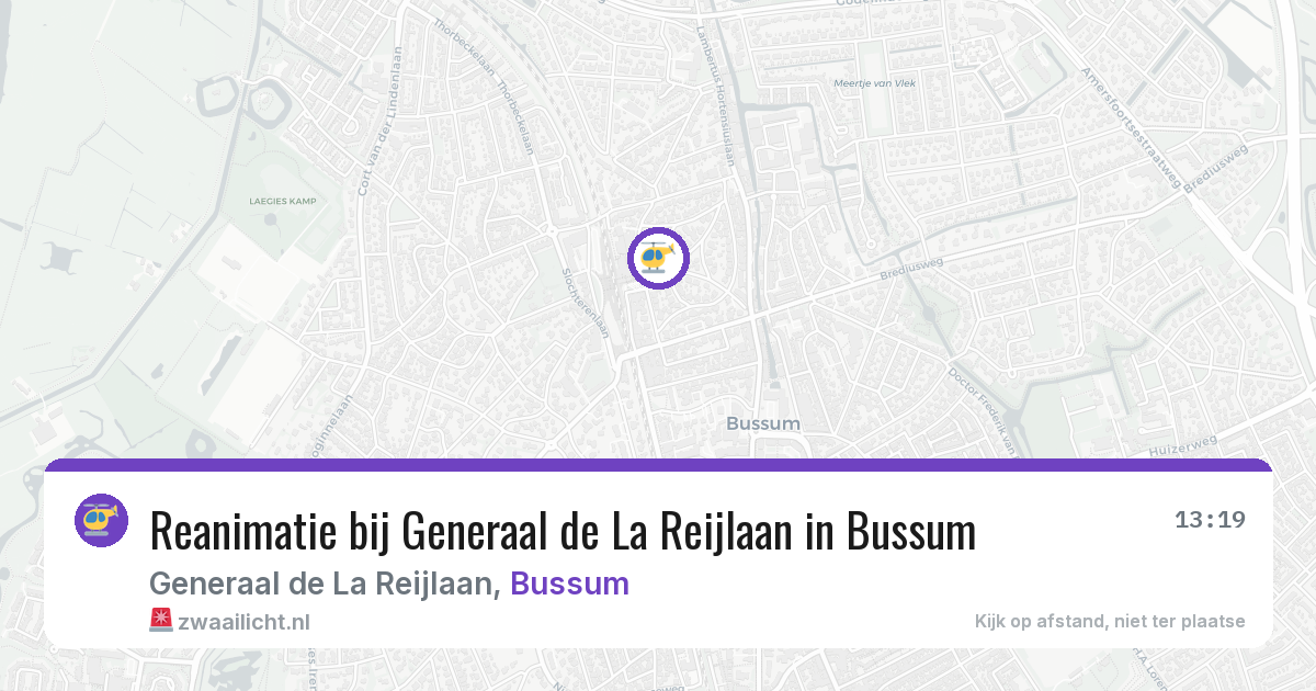 Reanimatie bij Generaal de La Reijlaan in Bussum — 2 jul 2026