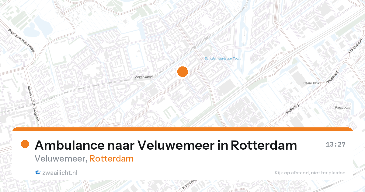Ambulance naar Veluwemeer in Rotterdam — 27 aug 2026