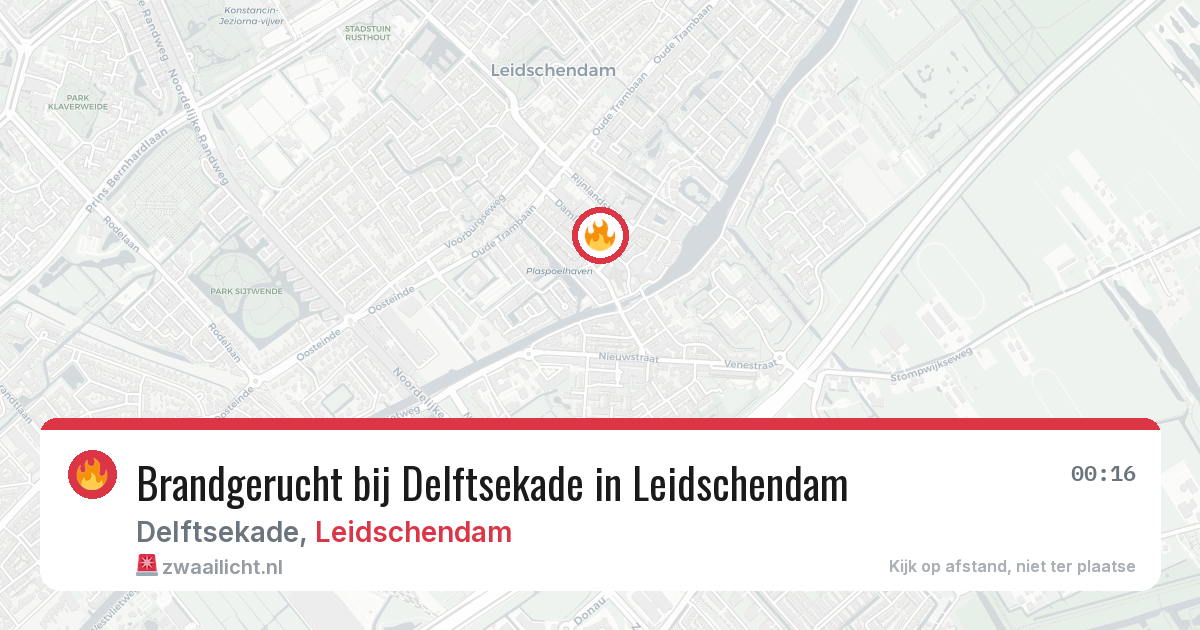 Brandgerucht bij Delftsekade in Leidschendam — 1 jul 2026