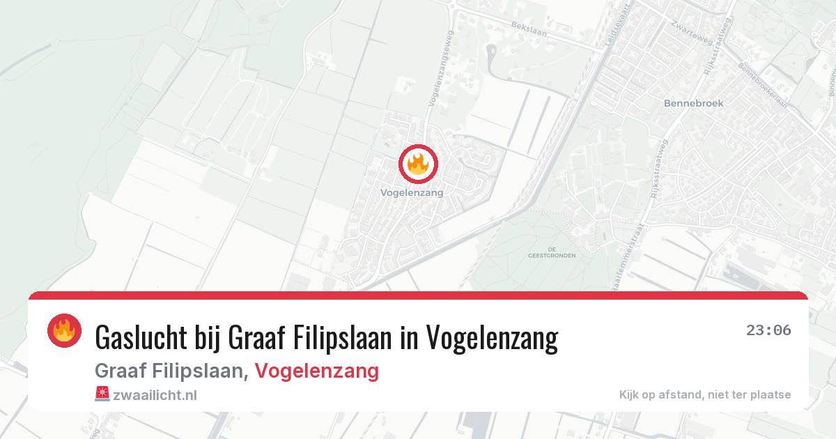 Gaslucht bij Graaf Filipslaan in Vogelenzang — 30 mrt 2026
