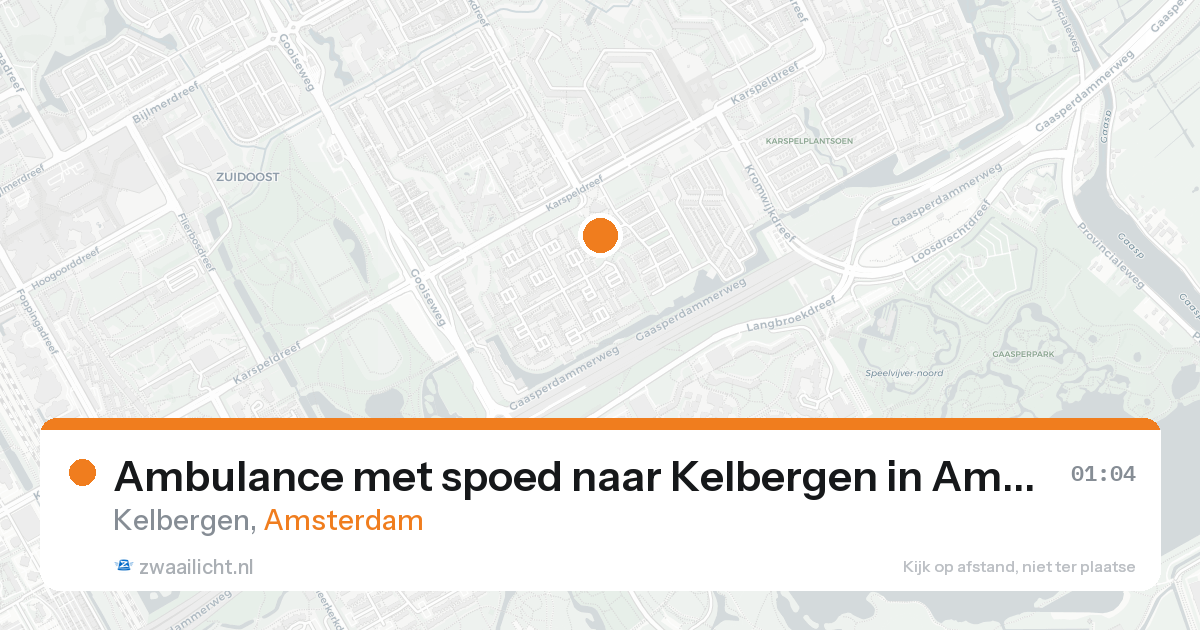 Ambulance met spoed naar Kelbergen in Amsterdam — 25 mei 2026