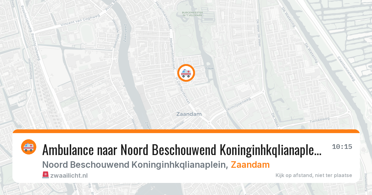 Ambulance naar Noord Beschouwend Koninginhkqlianaplein in Zaandam — 13 apr 2026