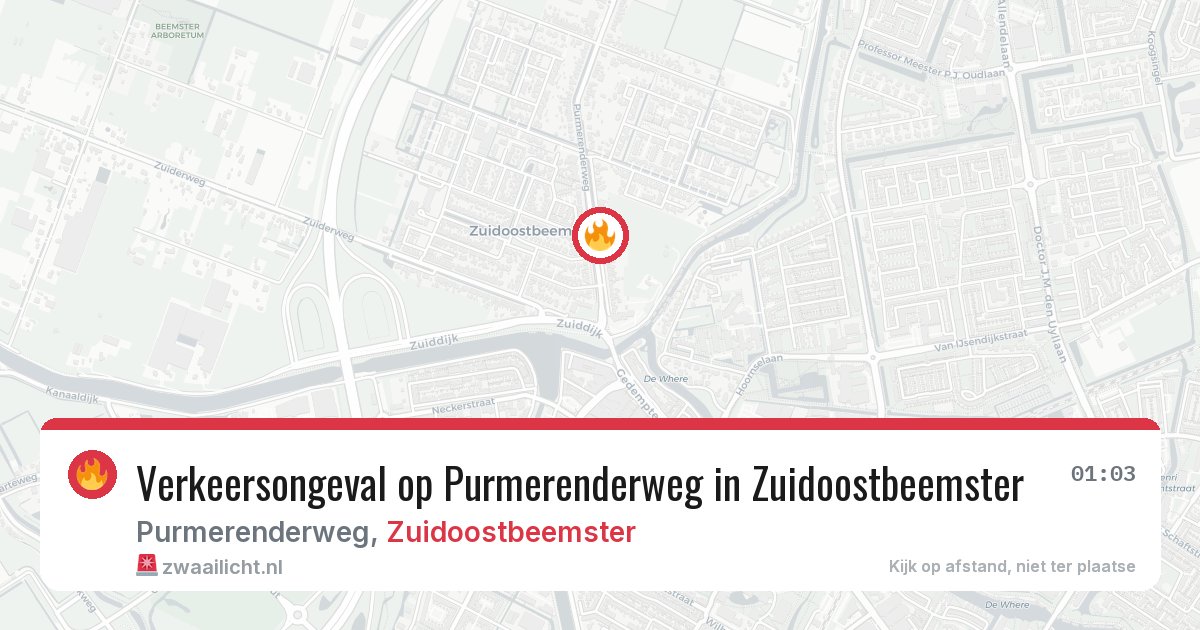 Verkeersongeval op Purmerenderweg in Zuidoostbeemster — 28 jun 2026