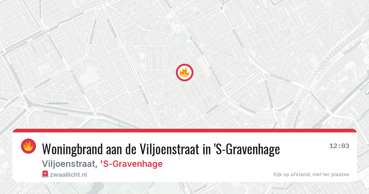 Woningbrand aan de Viljoenstraat in 'S-Gravenhage — 28 apr 2026