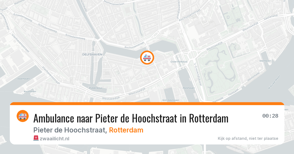 Ambulance naar Pieter de Hoochstraat in Rotterdam — 25 mei 2026