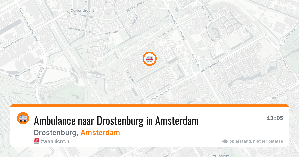Ambulance naar Drostenburg in Amsterdam — 15 mei 2026