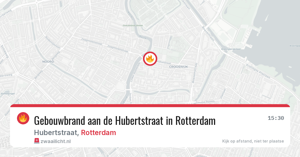 Gebouwbrand aan de Hubertstraat in Rotterdam — 28 mrt 2026