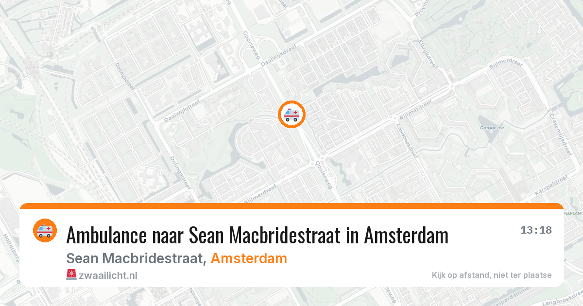 Ambulance naar Sean Macbridestraat in Amsterdam — 26 jun 2026