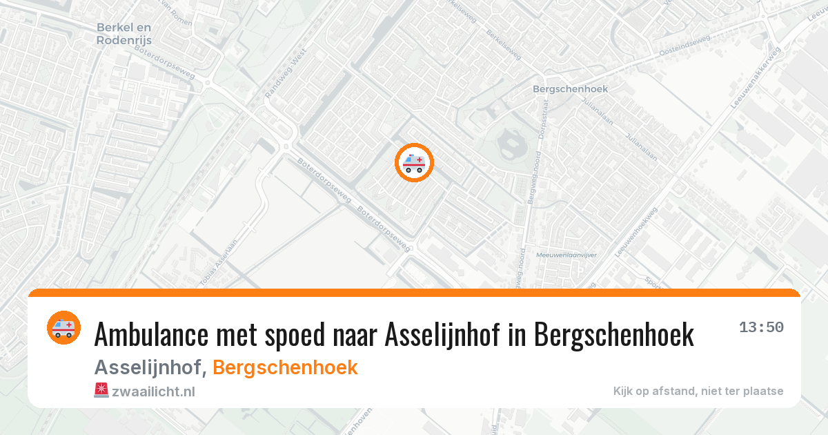 Ambulance met spoed naar Asselijnhof in Bergschenhoek — 7 jul 2026