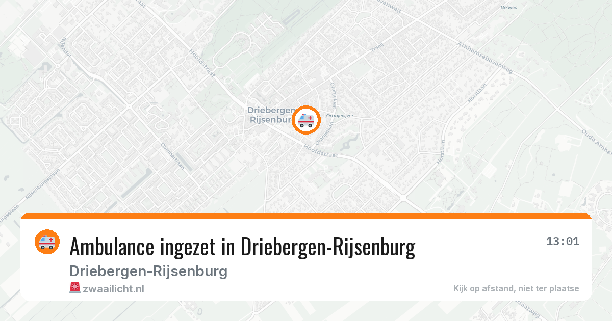 Ambulance ingezet in Driebergen-Rijsenburg — 13 aug 2026