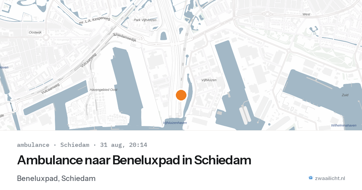 Ambulance naar Beneluxpad in Schiedam — 31 aug 2026