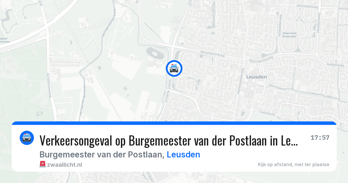 Verkeersongeval op Burgemeester van der Postlaan in Leusden — 31 jul 2026