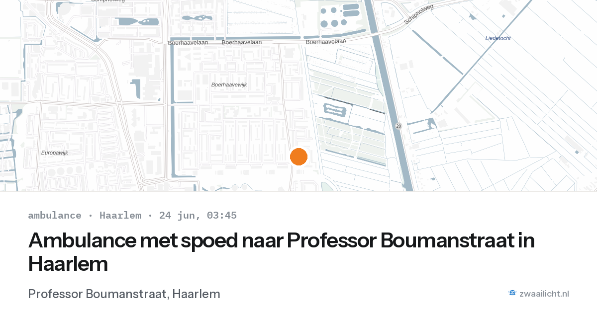 Ambulance met spoed naar Professor Boumanstraat in Haarlem — 24 jun 2026