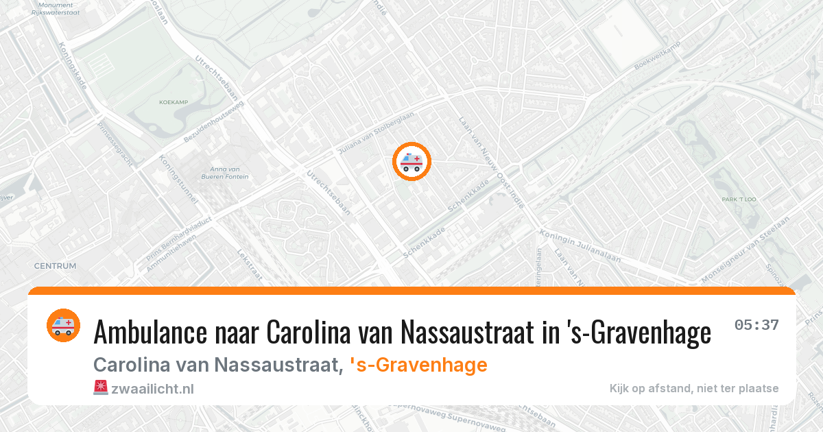 Ambulance naar Carolina van Nassaustraat in 's-Gravenhage — 1 aug 2026