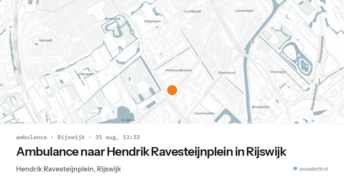 Ambulance naar Hendrik Ravesteijnplein in Rijswijk — 31 aug 2026