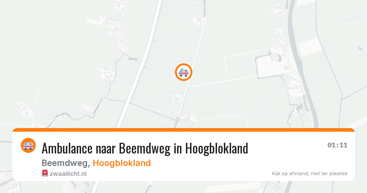 Ambulance naar Beemdweg in Hoogblokland — 14 aug 2026
