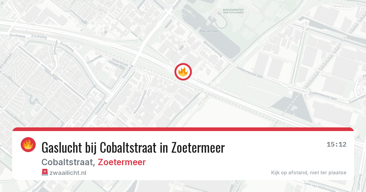 Gaslucht bij Cobaltstraat in Zoetermeer — 7 mei 2026