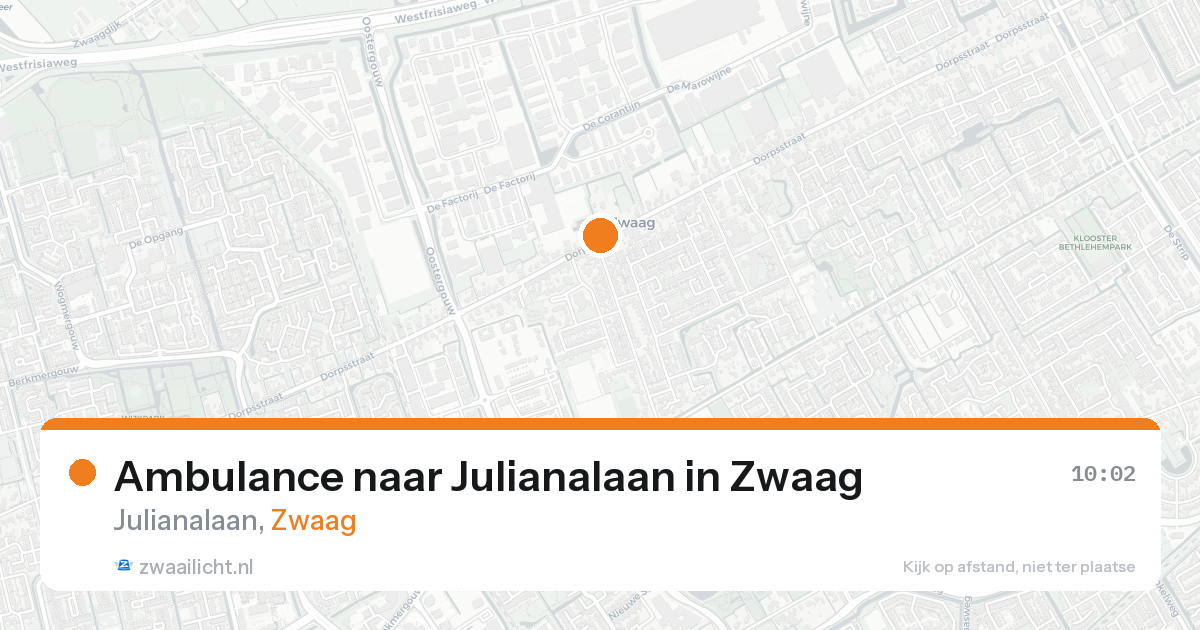 Ambulance naar Julianalaan in Zwaag — 20 aug 2026