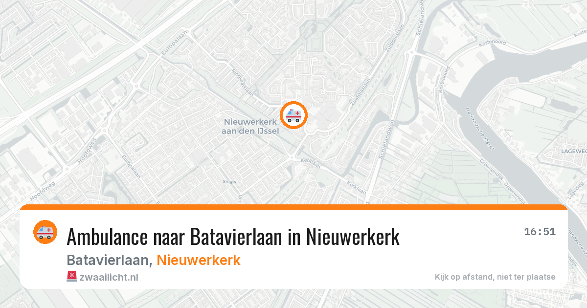 Ambulance naar Batavierlaan in Nieuwerkerk — 20 jul 2026