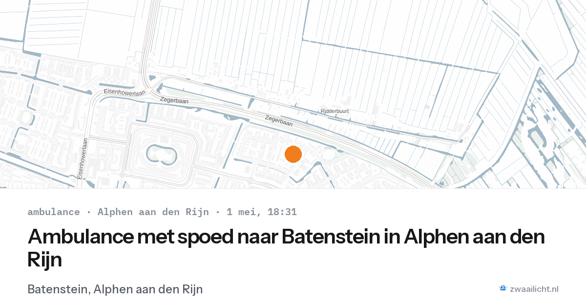 Ambulance met spoed naar Batenstein in Alphen aan den Rijn — 1 mei 2026