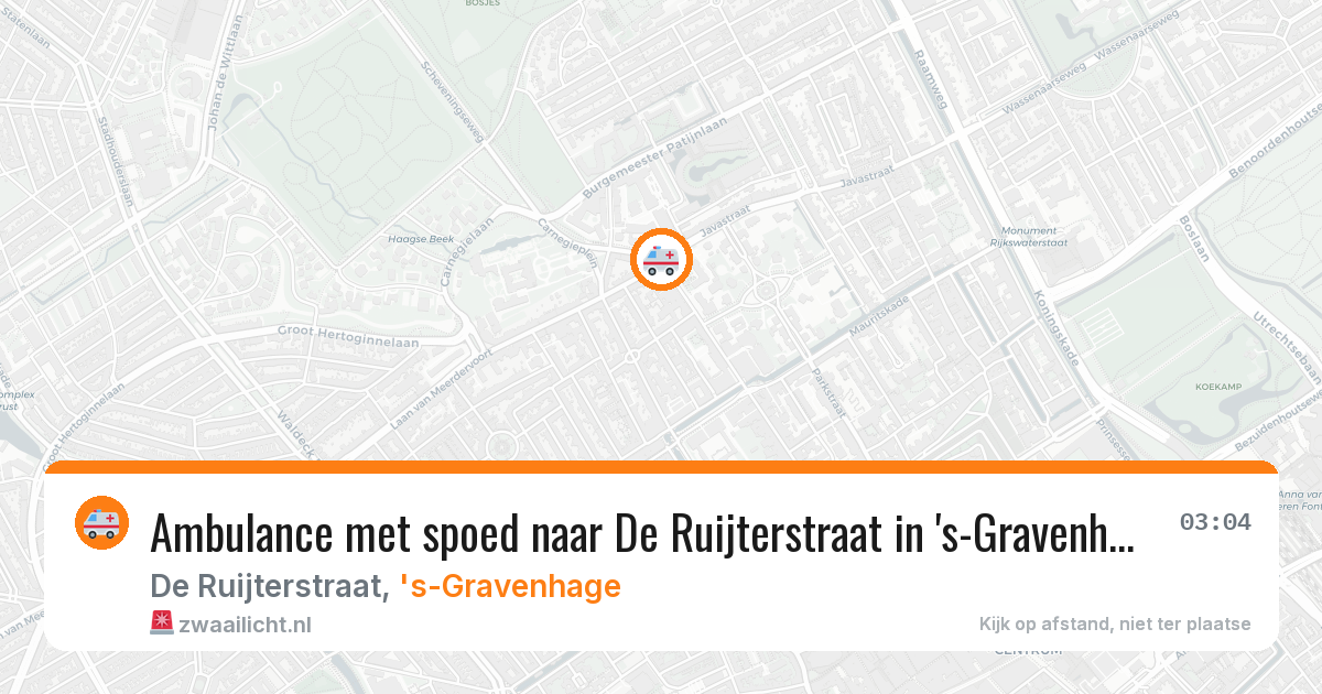 Ambulance met spoed naar De Ruijterstraat in 's-Gravenhage — 28 jun 2026