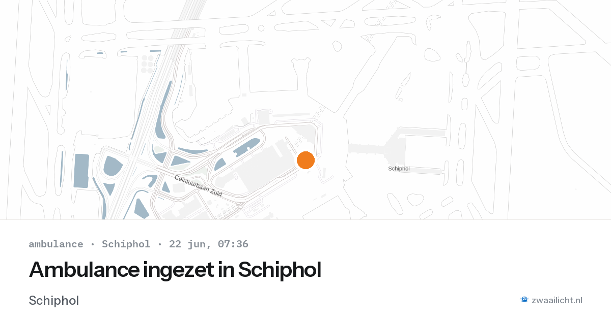 Ambulance ingezet in Schiphol — 22 jun 2026