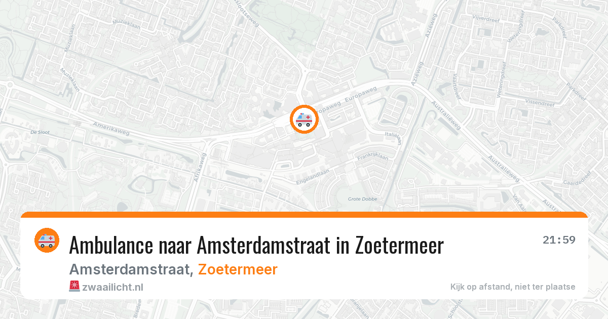 Ambulance naar Amsterdamstraat in Zoetermeer — 1 aug 2026