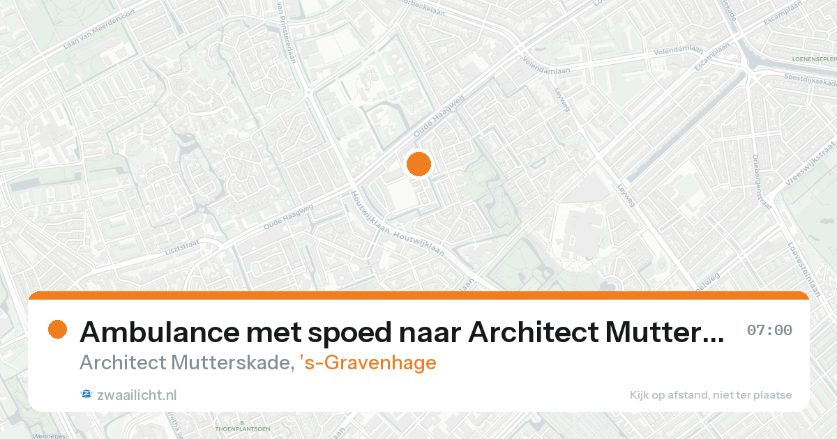 Ambulance met spoed naar Architect Mutterskade in 's-Gravenhage — 25 aug 2026