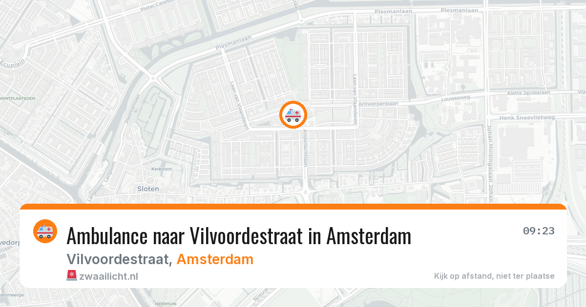 Ambulance naar Vilvoordestraat in Amsterdam — 31 jul 2026