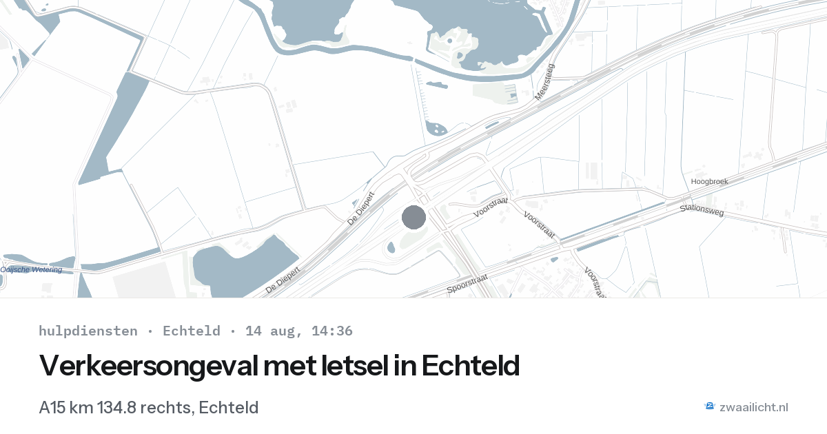 Verkeersongeval met letsel in Echteld — 14 aug 2026