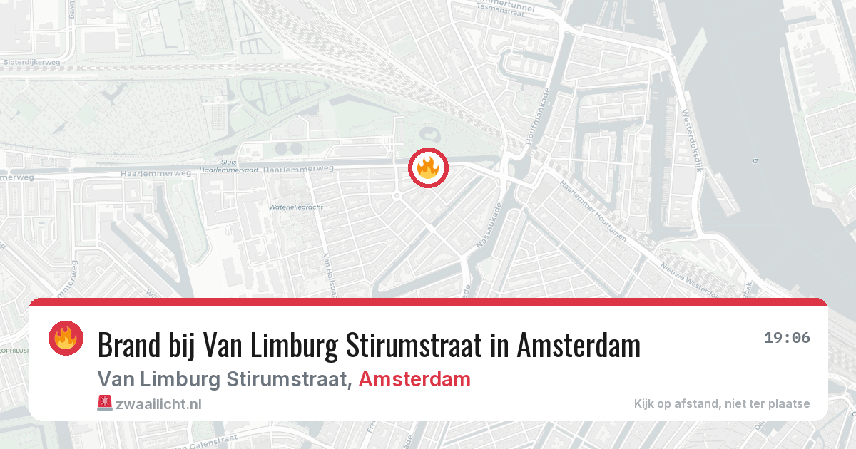 Brand bij Van Limburg Stirumstraat in Amsterdam — 13 jun 2026