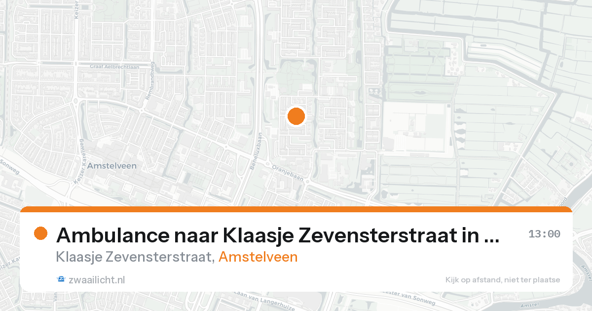 Ambulance naar Klaasje Zevensterstraat in Amstelveen — 5 jun 2026
