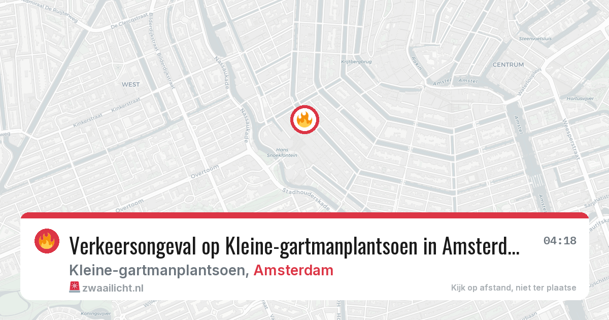 Verkeersongeval op Kleine-gartmanplantsoen in Amsterdam — 16 mei 2026