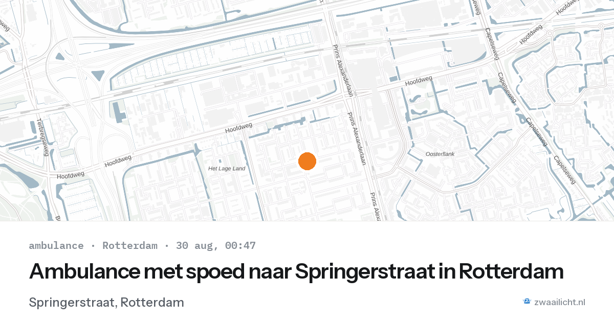 Ambulance met spoed naar Springerstraat in Rotterdam — 29 aug 2026