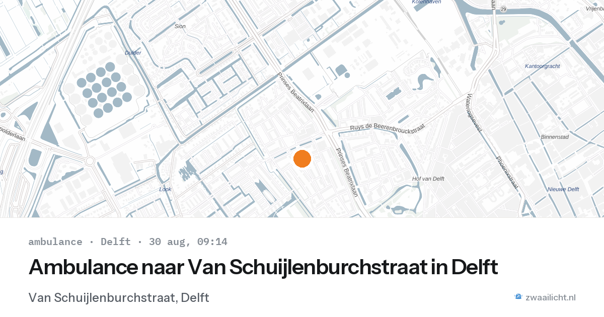 Ambulance naar Van Schuijlenburchstraat in Delft — 30 aug 2026