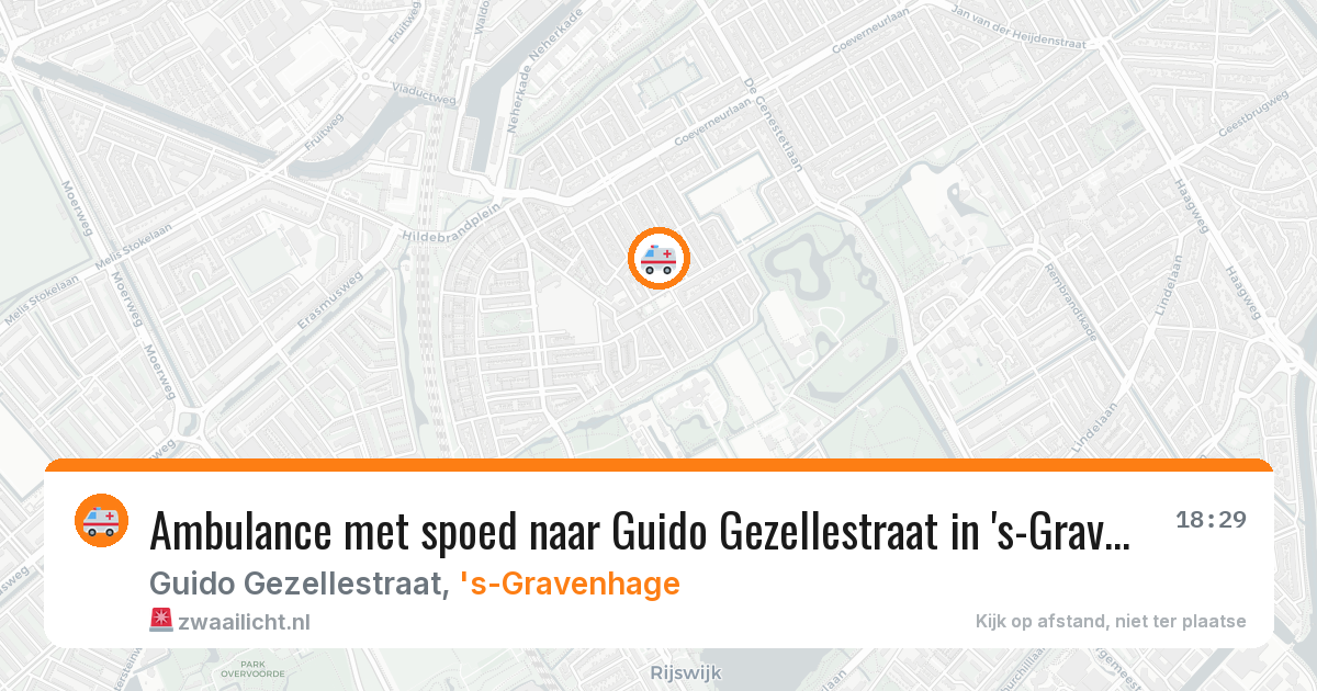 Ambulance met spoed naar Guido Gezellestraat in 's-Gravenhage — 17 mei 2026