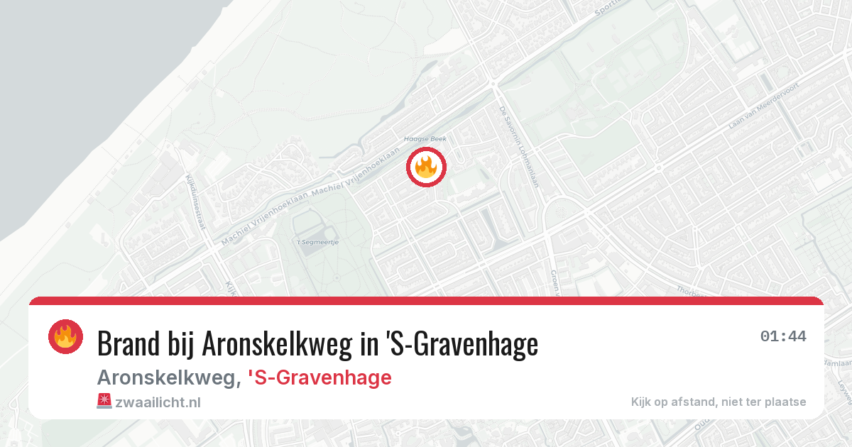 Brand bij Aronskelkweg in 'S-Gravenhage — 10 aug 2026