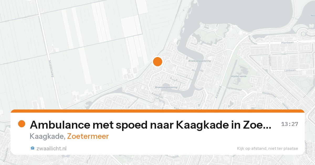Ambulance met spoed naar Kaagkade in Zoetermeer — 17 aug 2026