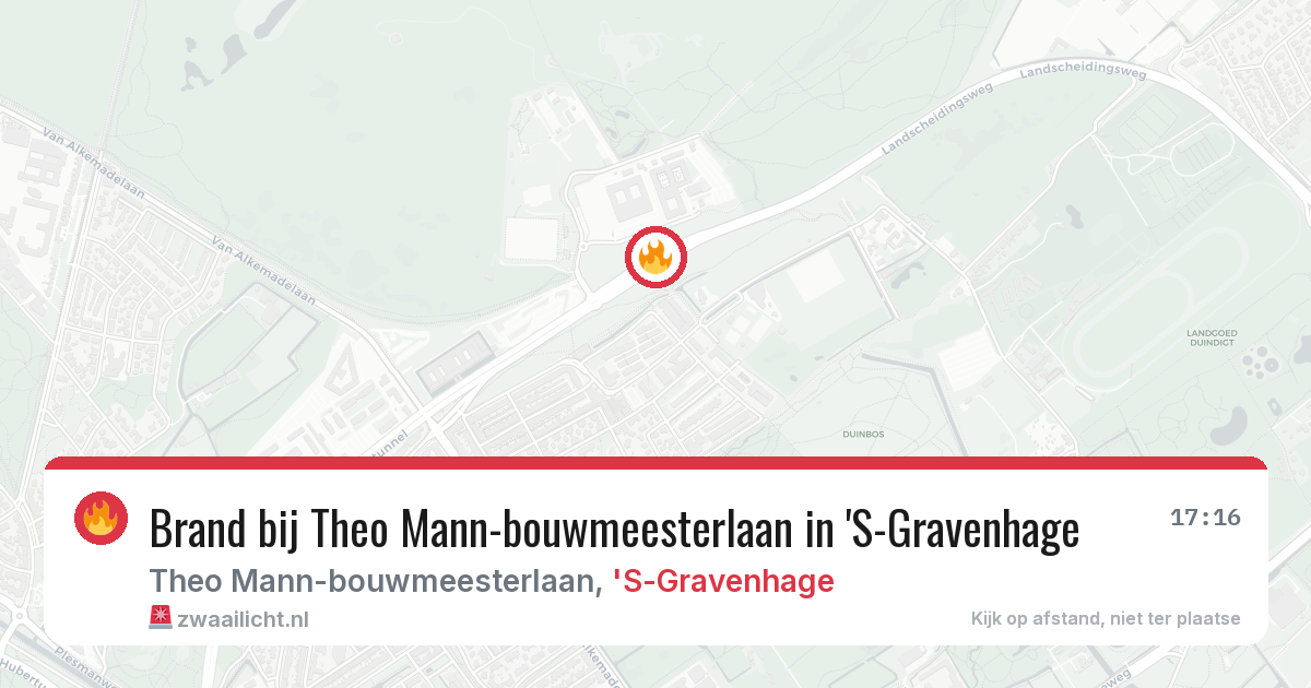 Brand bij Theo Mann-bouwmeesterlaan in 'S-Gravenhage — 10 aug 2026