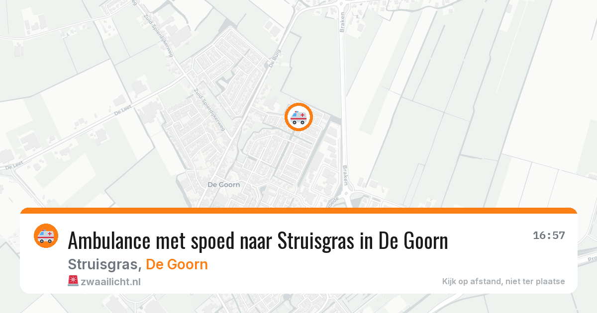 Ambulance met spoed naar Struisgras in De Goorn — 10 aug 2026
