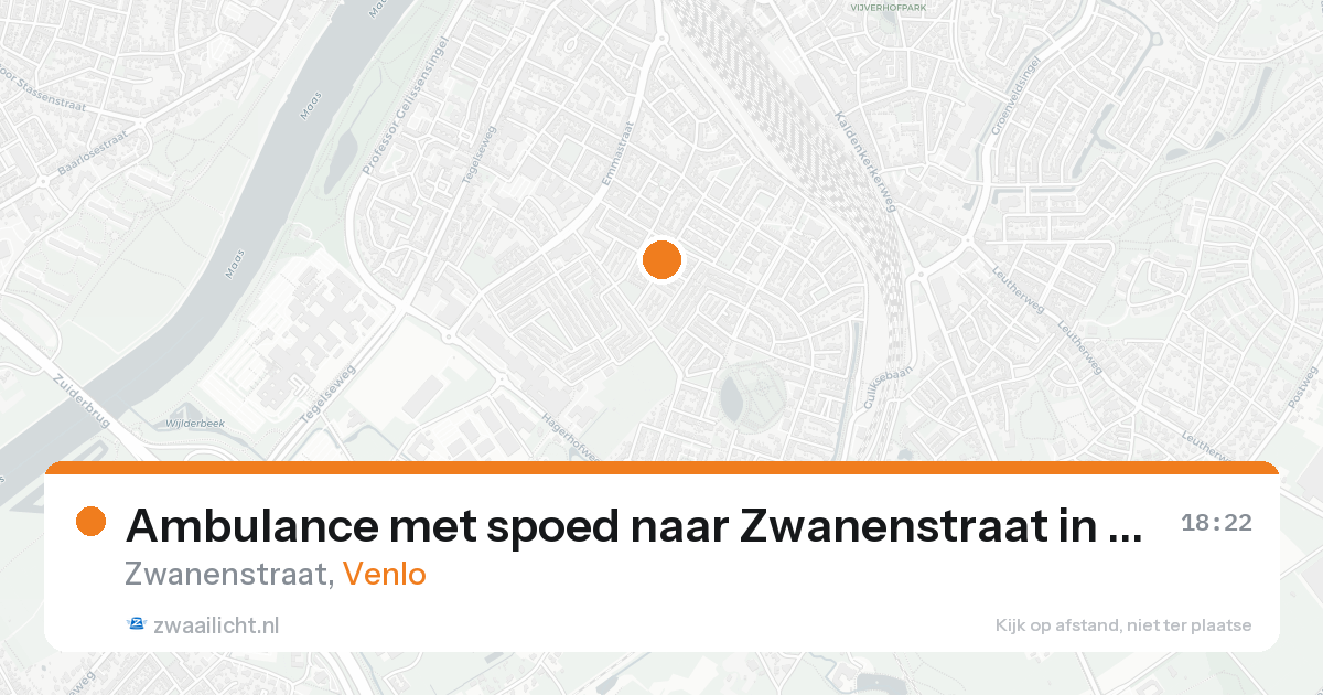 Ambulance met spoed naar Zwanenstraat in Venlo — 25 aug 2026