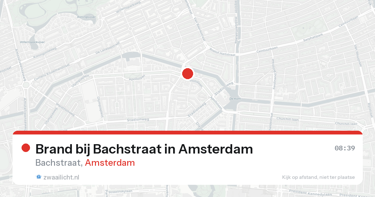 Brand bij Bachstraat in Amsterdam — 6 jun 2026