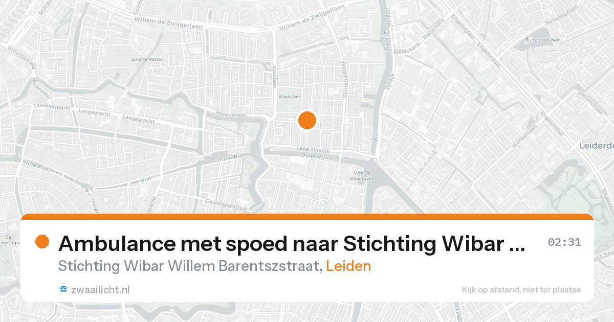 Ambulance met spoed naar Stichting Wibar Willem Barentszstraat in Leiden — 31 jan 2026