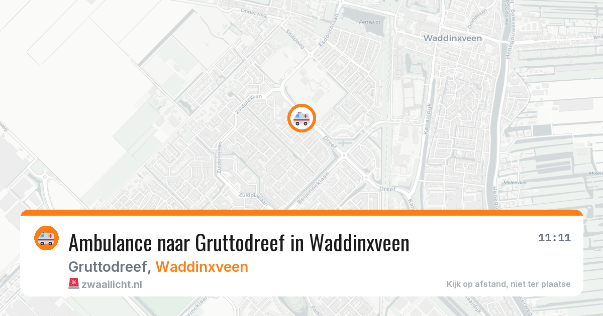 Ambulance naar Gruttodreef in Waddinxveen — 7 jul 2026